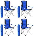 TecTake GmbH Campingstuhl mit Polsterung - blau, 4er Set 401301