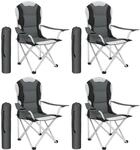 TecTake GmbH Campingstuhl mit Polsterung - grau, 4er Set 401297