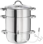TecTake GmbH Dampfentsafter 15 Liter aus Edelstahl AISI 430 &Oslash; 26cm - silber 401065