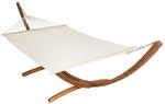 TecTake GmbH XXL H&auml;ngematte Thorsten mit Holzgestell f&uuml;r 2 Personen - wei&szlig; 401995