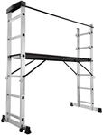 TecTake GmbH Aluminium Mehrzweckleiter Leiterger&uuml;st - silber 401668