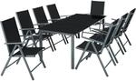 TecTake GmbH Aluminium Sitzgruppe 8+1 - anthrazit 402164
