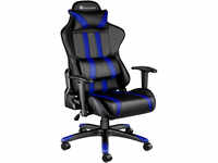 tectake Premium Racing Bürostuhl mit Streifen - schwarz/blau 402031
