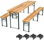 TecTake GmbH Bierzeltgarnitur Ralf 3-tlg. klappbar - braun 402189
