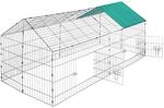 TecTake GmbH Freigehege Kaninchen inkl. Sonnenschutz 180 x 75 x 75 cm - gr&uuml;n 402420