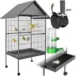 TecTake GmbH Vogelk&auml;fig 168cm hoch, Spitzdach - anthrazit 402288