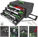 TecTake GmbH Trolley Werkzeugkoffer 899-tlg. mit 4 Schubladen - schwarz 401487