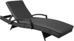 TecTake GmbH Aluminium Rattan Sonnenliege Oc&eacute;ane - schwarz 403145