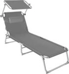 TecTake GmbH Gartenliege 4-stufig mit Kopfpolster - grau 403413