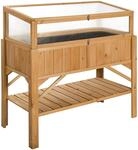TecTake GmbH Hochbeet mit Ablage und Fr&uuml;hbeet-Aufsatz 119x57x124cm - braun 403251