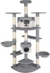 TecTake GmbH Kratzbaum Fippi 201cm - grau/wei&szlig; 402184