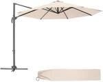 TecTake GmbH Sonnenschirm Ampelschirm &Oslash; 300cm mit Fu&szlig;pedal und Schutzh&uuml;lle - beige