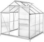 TecTake GmbH Gew&auml;chshaus aus Aluminium mit Fundament, UV-best&auml;ndig - transparent