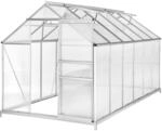 TecTake GmbH Gew&auml;chshaus aus Aluminium mit Fundament, 185x375x195cm - transparent