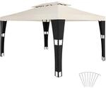 TecTake GmbH Rattan Garten Pavillon Mona 3x4m - schwarz/creme 403261