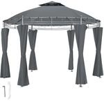 TecTake GmbH Gartenpavillon Siana &Oslash; 3.5m - anthrazit 403265