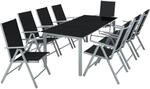 TecTake GmbH Aluminium Sitzgruppe 8+1 - silber 402165