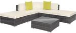 TecTake GmbH Rattan Lounge mit Aluminiumgestell Paris - grau 403832