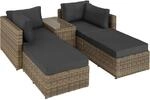 TecTake GmbH Rattan Lounge mit Aluminiumgestell San Domino - natur 403168