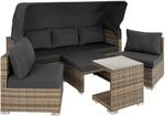 TecTake GmbH Rattan Lounge mit Aluminiumgestell San Marino - natur 403713