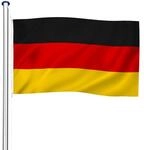 TecTake GmbH Aluminium Fahnenmast h&ouml;henverstellbar - Deutschland 402125