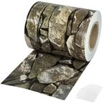 TecTake GmbH PVC Sichtschutzfolie mit Befestigungsclips - 35 m, stein-optik 401869
