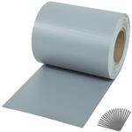 TecTake GmbH PVC Sichtschutzfolie mit Befestigungsclips - 35 m, grau 401865