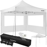 TecTake GmbH Aluminium Faltbarer Garten Pavillon 3x3m mit 2 Seitenteilen - wei&szlig;