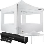 TecTake GmbH Aluminium Faltbarer Garten Pavillon 3x3m mit 4 Seitenteilen - wei&szlig;