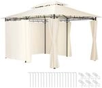 TecTake GmbH Luxus Garten Pavillon Emine 4x3m mit 6 Seitenteilen - creme 403268