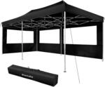 TecTake GmbH Faltbarer Garten Pavillon 3x6m mit 2 Seitenteilen - schwarz 403159