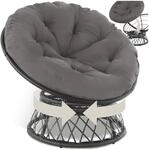 TecTake GmbH Rattansessel Gargano drehbar - schwarz 403552