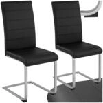 TecTake GmbH Schwingst&uuml;hle, Kunstleder - schwarz, 2er Set 402549