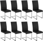TecTake GmbH Schwingst&uuml;hle, Kunstleder - schwarz, 8er Set 404127