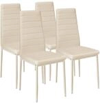 TecTake GmbH Esszimmerst&uuml;hle Kunstleder - beige, 4er Set 401847