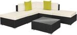 TecTake GmbH Rattan Lounge mit Aluminiumgestell Paris - schwarz 403830