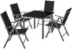 TecTake GmbH Aluminium Sitzgruppe 4+1 - anthrazit 403905