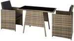 TecTake GmbH Rattan Sitzgruppe Lausanne 2+1 - natur 403733