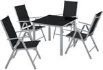 TecTake GmbH Aluminium Sitzgruppe 4+1 - silber 403906