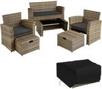 TecTake GmbH Rattan Sitzgruppe Modena 3+2+1 inkl. Schutzh&uuml;lle - natur 403719