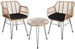 TecTake GmbH Rattan-Sitzgruppe Molfetta 2+1 - natur 403558