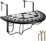 TecTake GmbH Balkontisch zum Einh&auml;ngen mit Mosaikmuster klappbar 75x65x62cm -