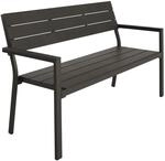 TecTake GmbH Gartenbank Line 2-Sitzer mit Aluminiumrahmen 128x59x88cm - dunkelgrau