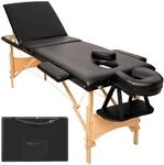 TecTake GmbH 3 Zonen Massageliege mit Polsterung und Holzgestell - schwarz 401466