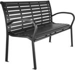 TecTake GmbH Gartenbank Pino 3-Sitzer 126x62x81,5cm - schwarz 403213