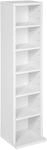TecTake GmbH Standregal Medienregal mit 6 F&auml;chern 90x21x20cm - wei&szlig; 401700