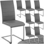 TecTake GmbH Schwingst&uuml;hle, Kunstleder - grau, 8er Set 404129