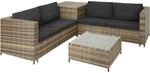 TecTake GmbH Rattan Lounge Siena - natur/dunkelgrau 404627