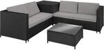 TecTake GmbH Rattan Lounge Siena - schwarz/grau 404298