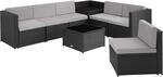 TecTake GmbH Rattan Lounge Verona - schwarz 404233